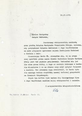 List do księdza rektora