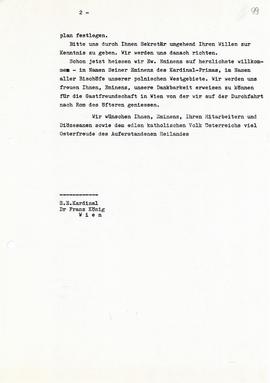 List do metropolity Franciszka Königa