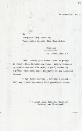 Do Prezydium Rady Naczelnej TRZZ