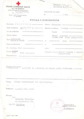 Wyciąg z dokumentów