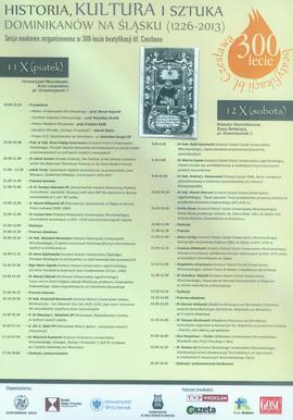 Historia, kultura i sztuka dominikanów na Śląsku (1226-2013): sesja naukowa zorganizowana w 300-l...